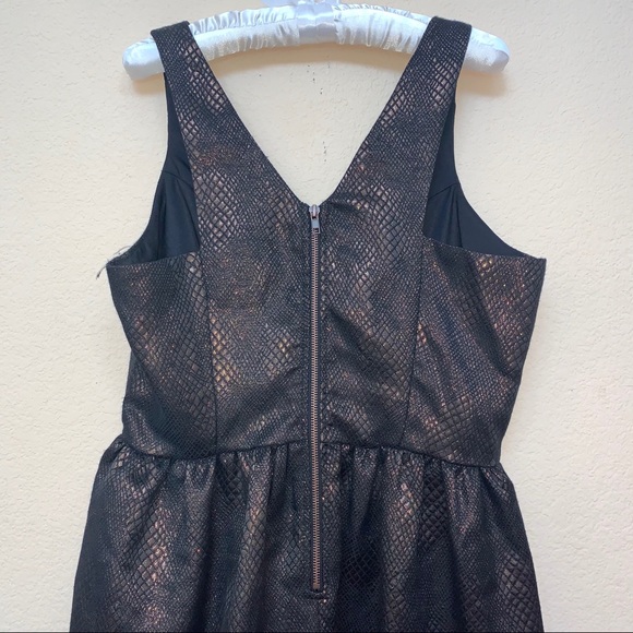 Bar III Copper Black Brocade Fit Flare Dress XXL B9/1 - Picture 10 of 12